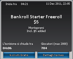 Gratis Tornei Poker